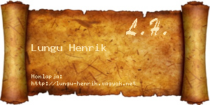 Lungu Henrik névjegykártya